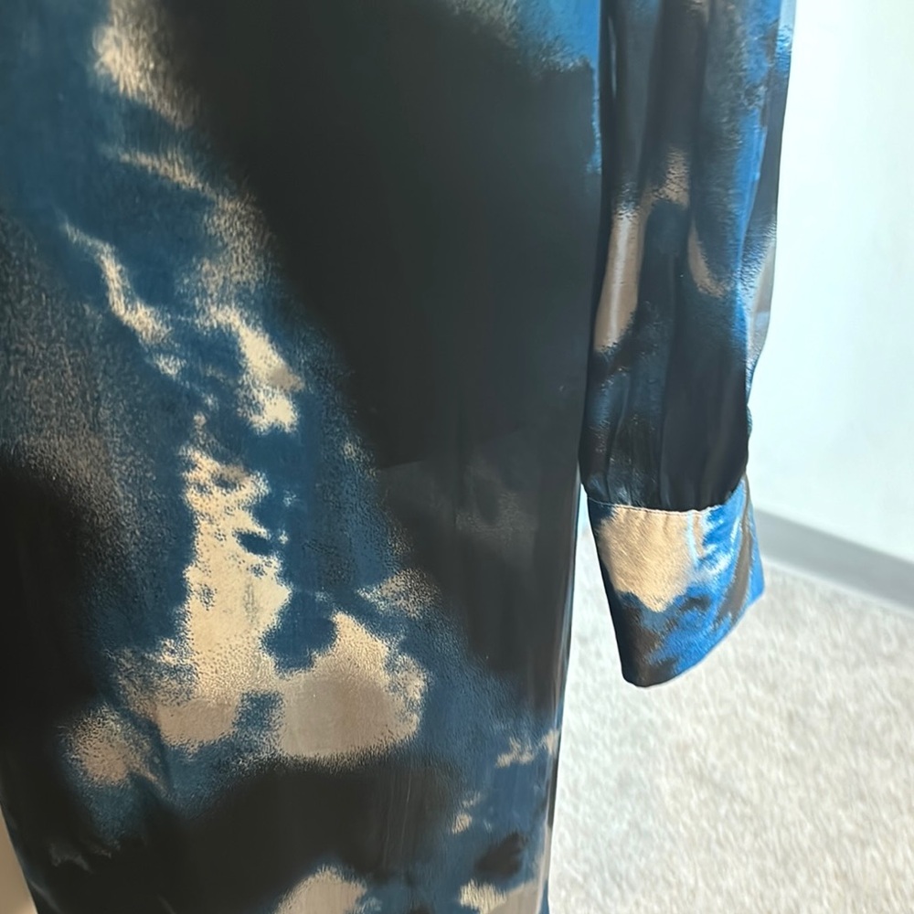 Vero Moda Blue and Black Embellished Long Sleeve Sheath Dress
